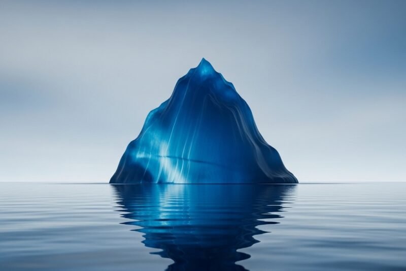 Why a Well Known Iceberg Shows a Deep Blue Color
