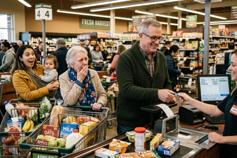 A Stranger Secretly Paid for People’s Groceries, and The Reactions Became Emotional