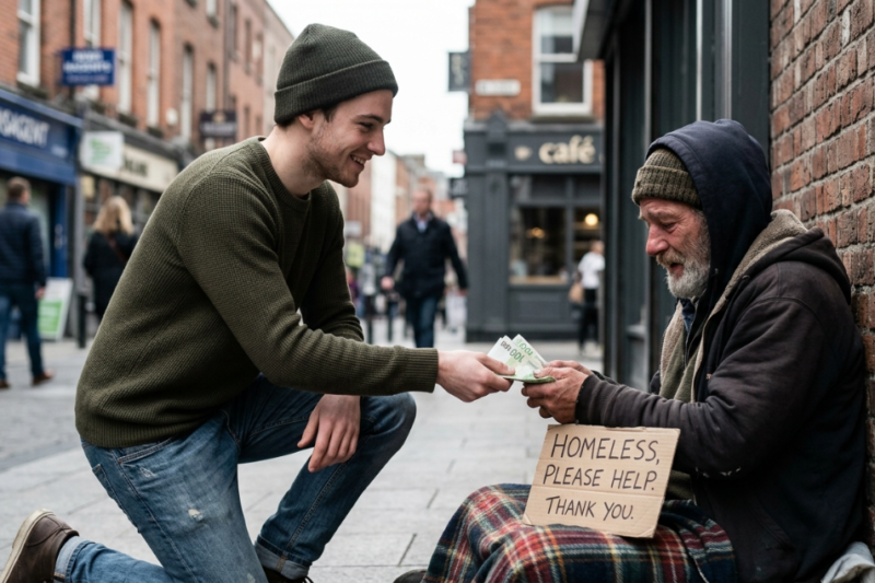 A Stranger Gave a Homeless Man $100 and Secretly Followed Him
